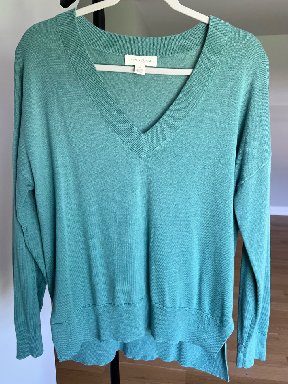 Treasure & Bond Seafoam Green V-Neck Sweater